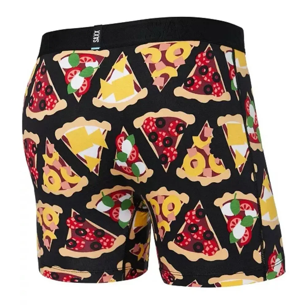 SAXX Men's DropTemp™ Pizza Printed Cooling Boxer Briefs NWT Size XLarge
